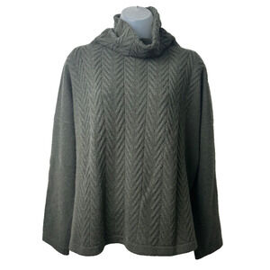 Bamford England S 100% Cashmere Sweater Thick Knitted Cowl Neck Green Women A43